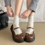 Giày Búp Bê Đế PU cao 5cm Đính Nơ Phối Viền Ren Tiểu Thư Phong Cách Hàn Quốc Mã H159