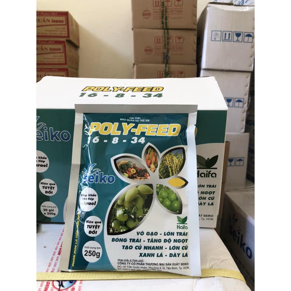 Phân bón HAIFA Poly-feed 16-8-34+TE VÔ GẠO-LỚN  BÓNG TRÁI-TĂNG ĐỘ NGỌT- XANH DÀY LÁ- SÁNG BÔNG