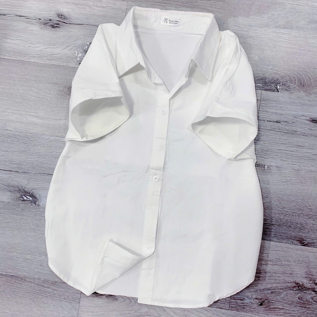 Áo Sơ Mi Nữ Tay Ngắn Chất Vải Kaki Cotton Mềm Màu Pastel Có Thêu Ngựa Xinh Dễ Phối Kiểu