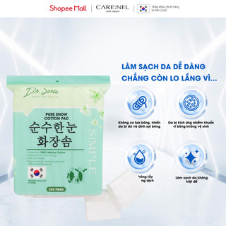234 miếng Bông tẩy trang cotton Hàn Quốc mềm mịn, thân thiện làn da Dr.Sera Pure Snow Cotton Pad