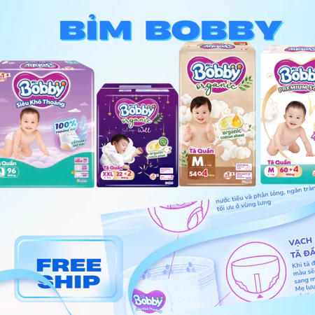 Tã Bỉm quần Bobby Ultra+ / Bobby Premium / Bobby Organic / tã đêm Bobby Sleep Well cao cấp đủ size cho bé M L XL 2XL 3XL