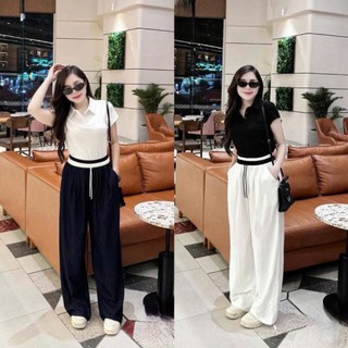 Quần Ống Rộng Nữ Cạp Phối Dây Rút Chất Kaki Gió Hàn Mềm Mịn Mát Form Xinh [ Có Dáng Nấm ]