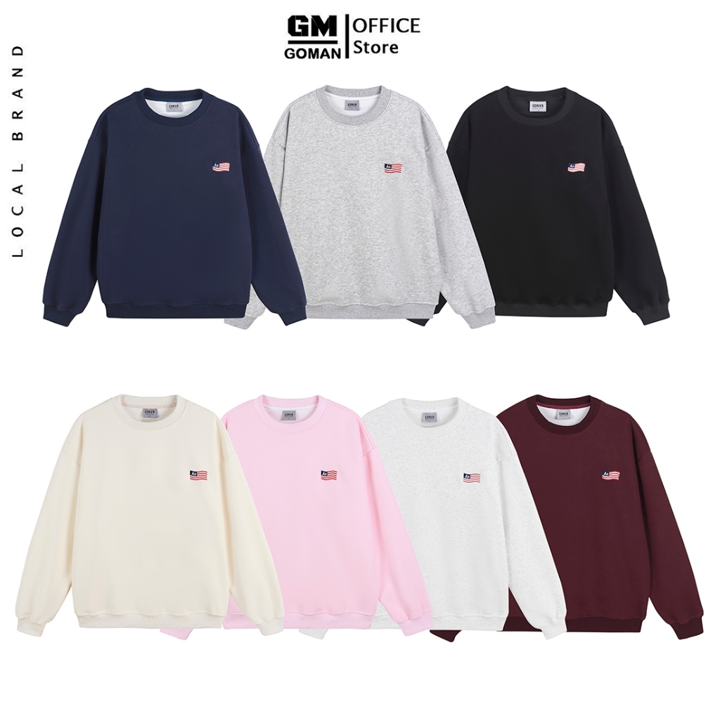 [ MÃ GIẢM 10K] Áo Sweater Thêu Cờ Mỹ 2 Mặt Trước Sau Chất Nỉ 2 Da Cao Cấp Nam Nữ Hình Thêu Chắc Chắn Phong Cách Hàn Quốc
