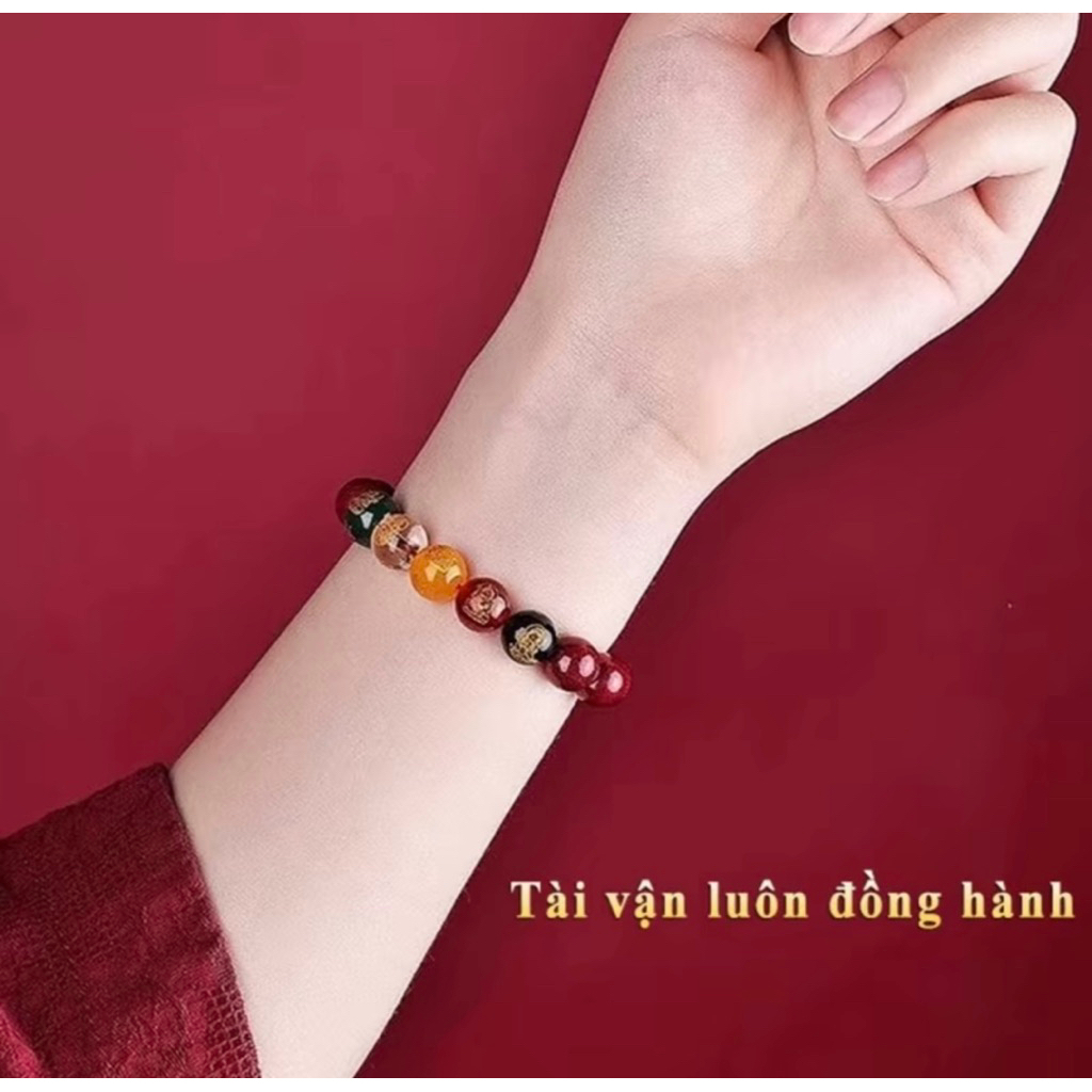[Tặng Túi Lộc] Vòng Tay Chu Sa Ngũ Lộ Thần Tài - Chiêu Tài May Mắn