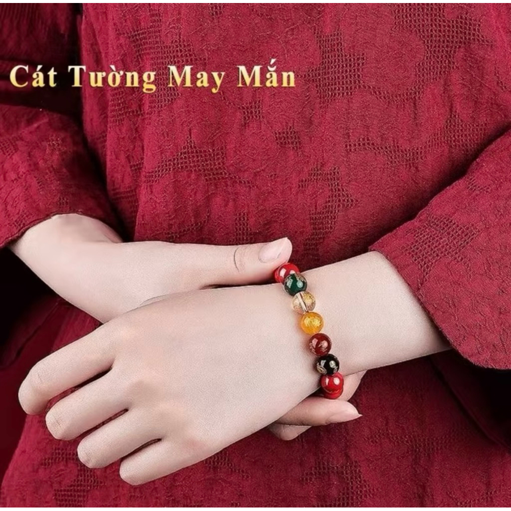 [Tặng Túi Lộc] Vòng Tay Chu Sa Ngũ Lộ Thần Tài - Chiêu Tài May Mắn