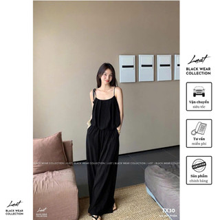 Set bộ đồ nữ áo 2 dây mix quần xuông dáng dài chất thô nhăn siêu tôn dáng LUST phong cách Hàn TX30