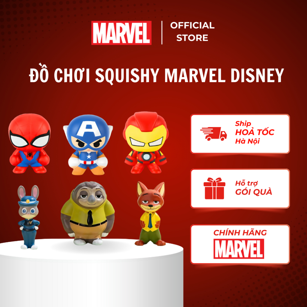 Đồ Chơi Squishy Mini Chính Hãng Marvel & Disney - Bộ Sưu Tập Nhân Vật Hoạt Hình