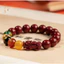 Vòng Tay Chu Sa Ngũ Lộ Thần Tài mix Tỳ Hưu Đỏ - Chiêu Tài Hút Lộc - Bình An May Mắn