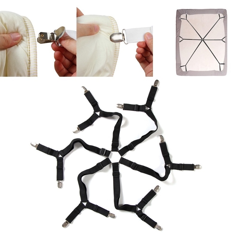 4 Cái / lốc Ga Trải Giường Dây Buộc Giá Đỡ Tiện Ích Cho Ga Trải Giường Tổ Chức Nệm Bao Kẹp Cho Gia Đình Dây Đàn Hồi Có T