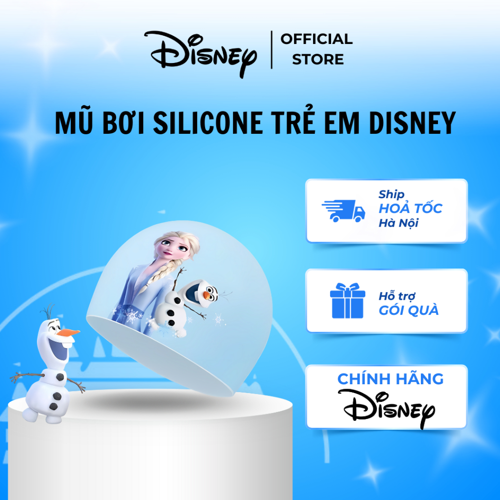 Mũ Bơi Silicon Trẻ Em Disney Frozen/Spider-Man Chính Hãng – An Toàn, Co Giãn, Giữ Tóc Khô