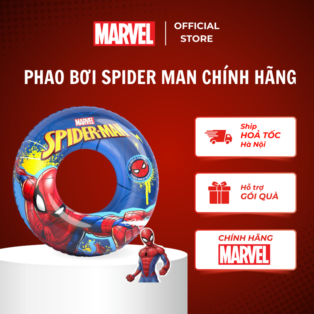Phao Tập Bơi Cho Bé Spider Man Frozen Disney Marvel Chính Hãng Phao Bơi Trẻ Em Chống Lật 70cm