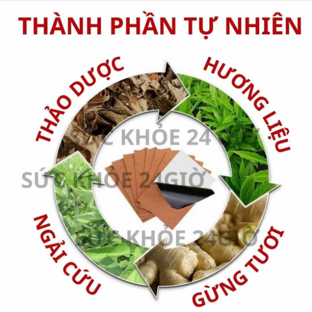 50 Miếng 1 Túi Dán Gừng Nóng Giảm Đau Lưng Nhức Mỏi Vai Gáy manmen ntt95