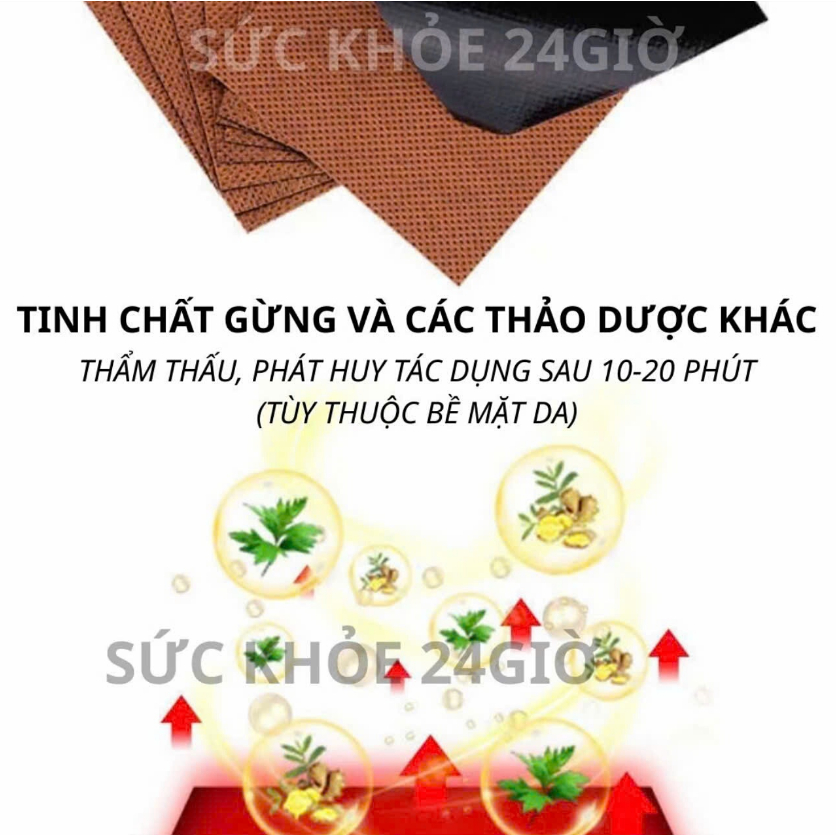 50 Miếng 1 Túi Dán Gừng Nóng Giảm Đau Lưng Nhức Mỏi Vai Gáy manmen ntt95
