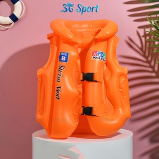 Áo Phao Bơi Trẻ Em Bơm Hơi 10-40kg Chất Liệu PVC Mềm An Toàn Có Van Khóa Nhiều Màu Đẹp