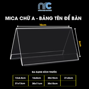 Combo 2 Kệ mica chữ A, Bảng tên để bàn mica, Kệ chức danh mica chữ A, V - Đa dạng kích thước