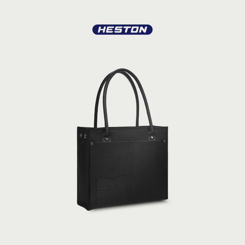 Túi Tote Đeo Vai Vải Phối Da PU JAMMIE Nam Nữ Bền Đẹp Trượt Nước Thời Trang | HESTON