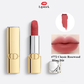 Son Thỏi Lì Rouge Lipstick Limited Edition Golden Case - 772 Classic Rosewood Màu Hồng Đất Lipstick Offical Store