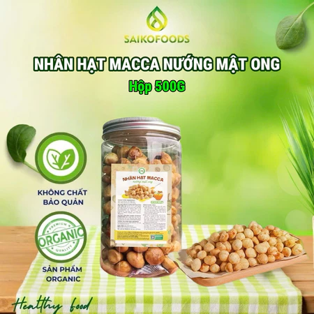 Nhân hạt Macca nướng mật ong thơm ngon, giòn rụm nhà làm chuẩn healthy, hộp 500g
