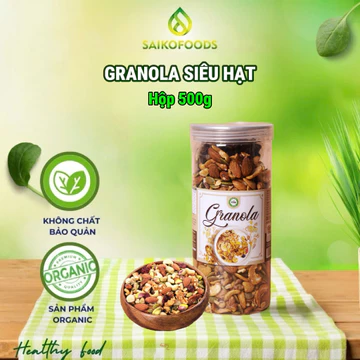 Rẫy - Granola cao cấp siêu hạt dinh dưỡng nướng mật ong, dùng ăn vặt ăn kiêng healthy [500gram]