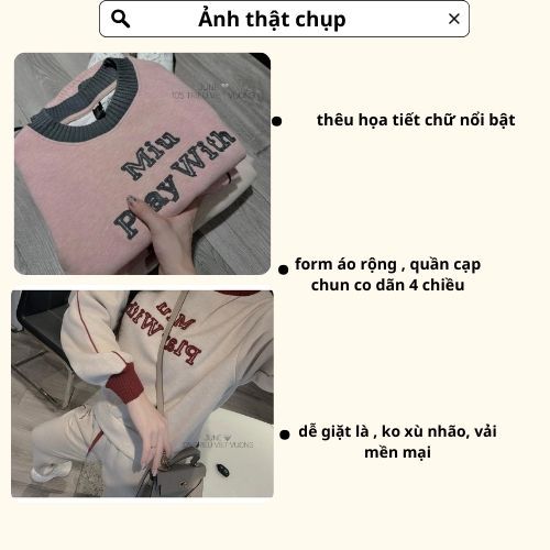 đồ bộ nữ , set đồ nữ mùa đông chất nỉ mền mại phối quần suông cạp chun áo in chữ cổ viền xinh xắn Donna hcom3711