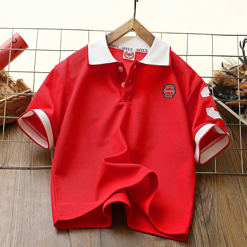 [Peinn] Áo polo bé trai 18-52kg mẫu chữ LOVE. Chất liệu co dãn, thiết kế đẹp. H36 - EB65
