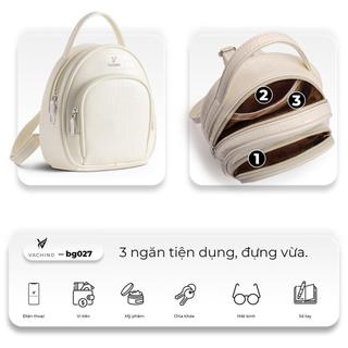 [CÓ KHÓA KÉO TRONG] Balo nữ thời trang cao cấp chống nước VACHINO - BG028. Vân cá sấu, bảo hành 12 tháng.