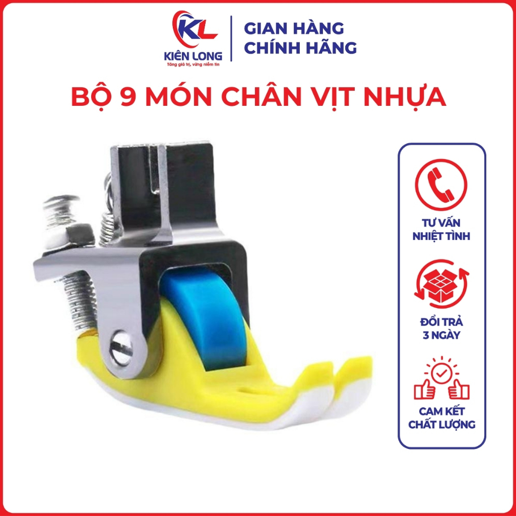 Bộ 9 Chân Vịt Nhựa Bánh Xe Chống Nhăn – Phụ Kiện Máy May 1 Kim Công Nghiệp