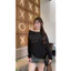 Áo Thun Lệch Vai Nữ Tay Dài Cotton Xước Tàu Hàng Loại 1 In Nổi LOVELOVE, Áo lệch vai dài tay nữ dáng rộng thời trang.