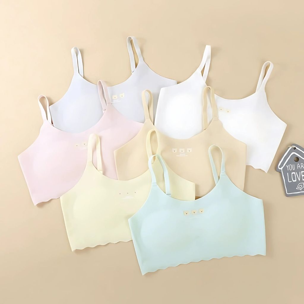 COMBO 3 Áo lót lá nữ học sinh thì đúc su mềm mại mút mỏng thoáng khí họa tiết cute  B7122