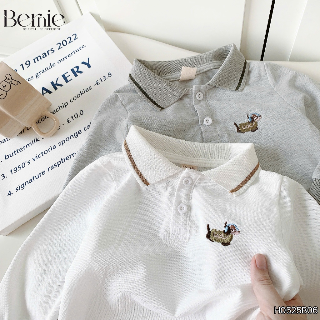 Bộ polo dài tay Luckdog bé trai, bộ thu đông cho bé đi học đi chơi Bernie H0525B06