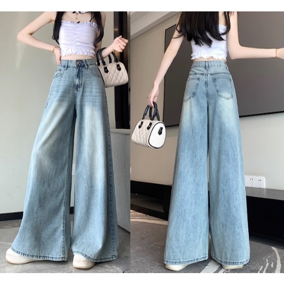 Quần Jeans Nữ Ống Rộng Cạp Cao HAZEE – Quần Bò Nữ Dáng Suông Rộng Thời Trang Hàn Quốc