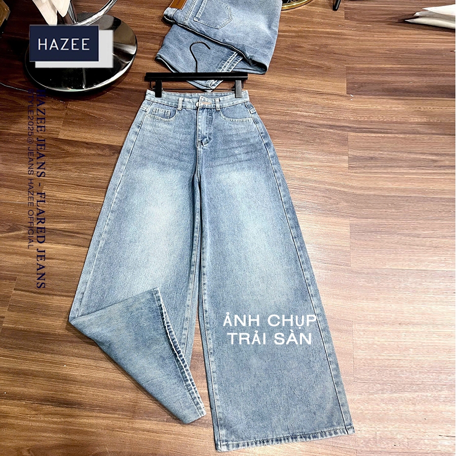 Quần Jeans Nữ Ống Rộng Cạp Cao HAZEE – Quần Bò Nữ Dáng Suông Rộng Thời Trang Hàn Quốc