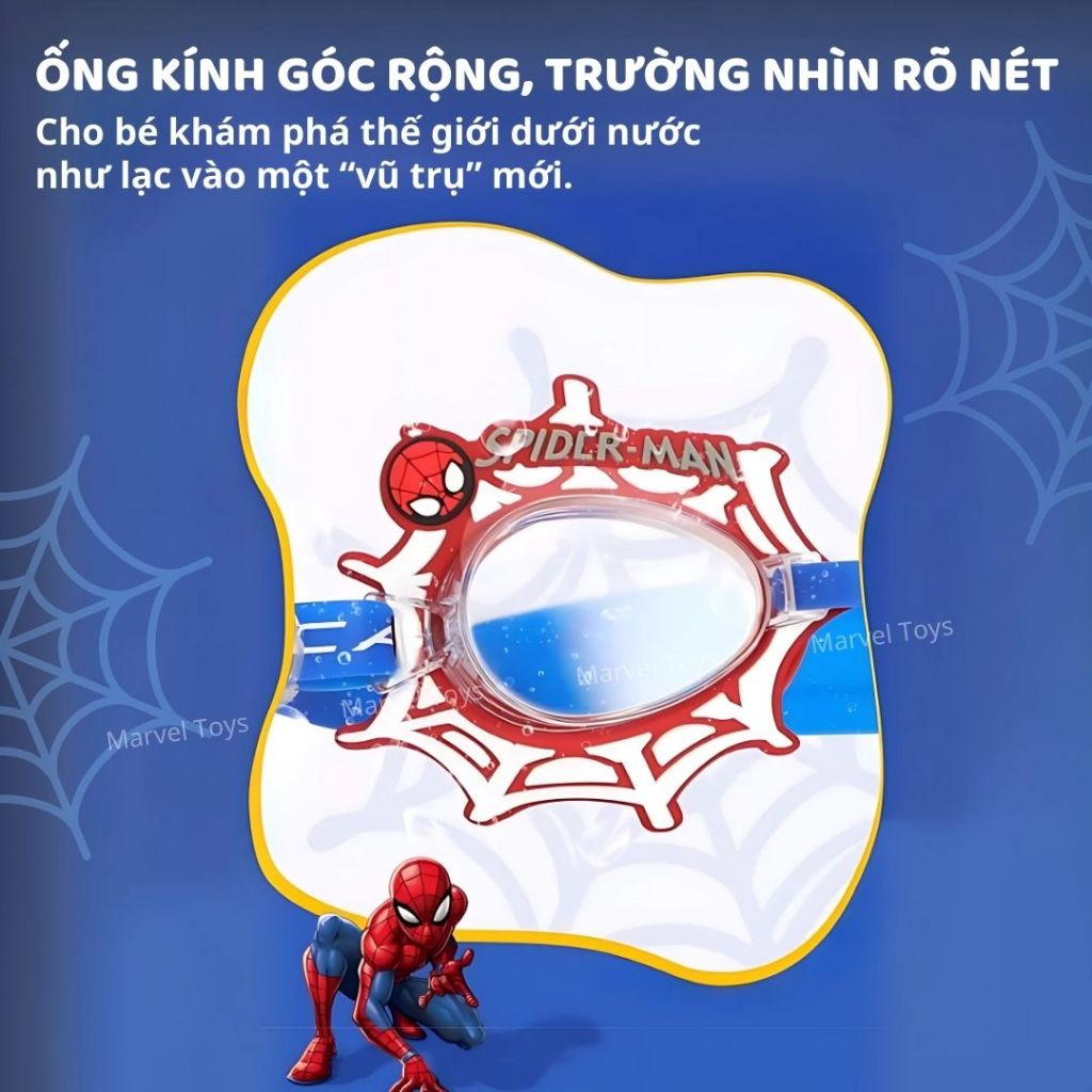 Kính Bơi Trẻ Em Marvel Disney Chính Hãng Spider Man Frozen Chống Sương Mù Chống Nước Cho Bé 3 Tuổi+