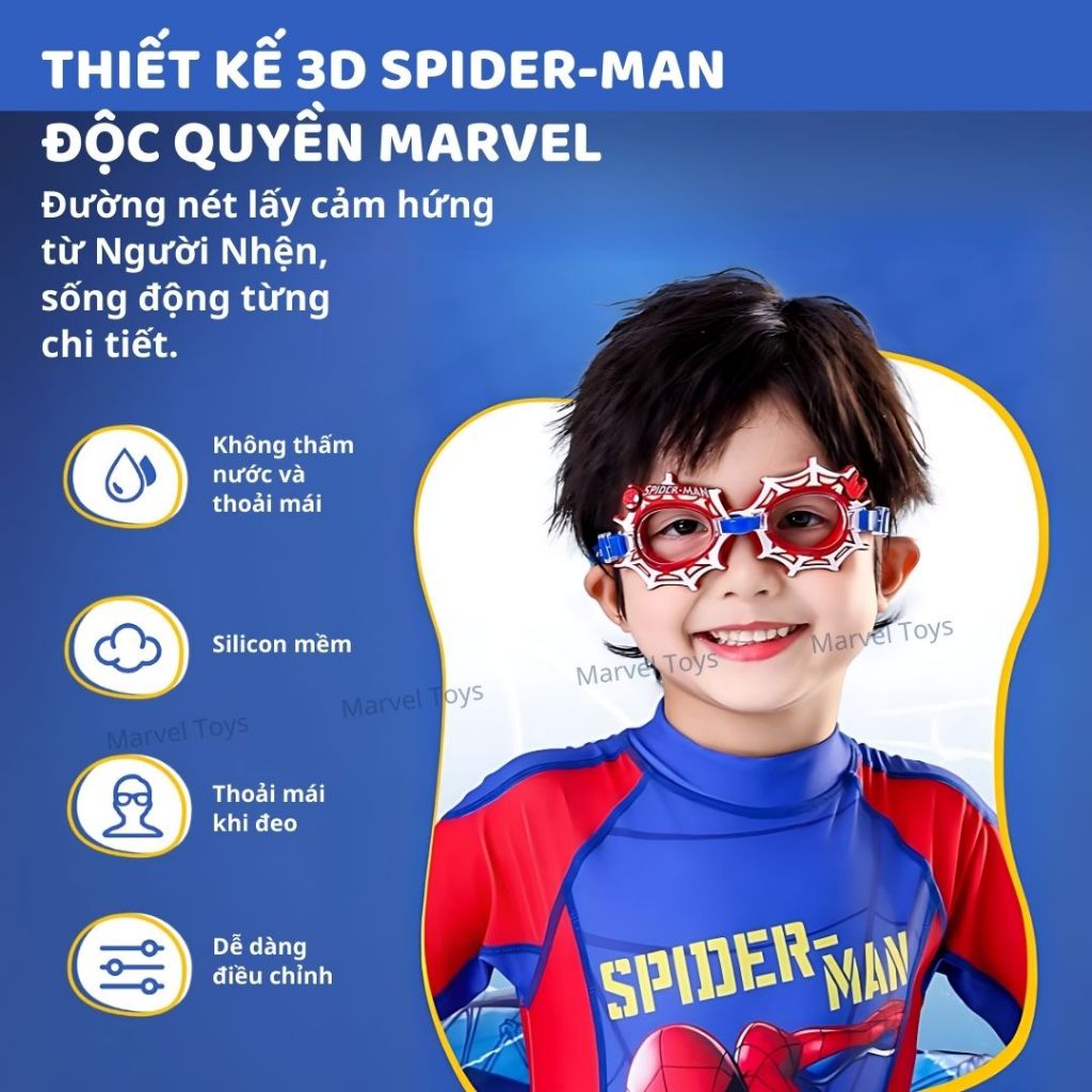 Kính Bơi Trẻ Em Marvel Disney Chính Hãng Spider Man Frozen Chống Sương Mù Chống Nước Cho Bé 3 Tuổi+