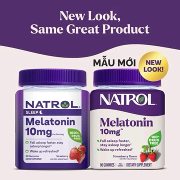 Thực phẩm bổ sung Melatonin 10mg hỗ trợ ngủ ngon, giảm mất ngủ