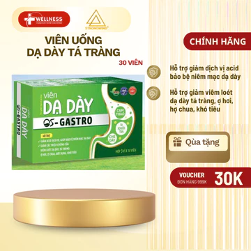 Viên uống Dạ dày OS-GASTRO Hỗ trợ giảm acid dịch vị giảm triệu chứng do viêm loét dạ dày tá tràng, 30 viên