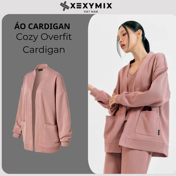 Áo Cardigan XEXYMIX Áo Cardigan Len Dáng Rộng Oversize Nữ Phong Cách Hàn Quốc - Cozy Overfit Cardigan