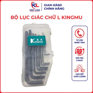 Bộ Lục Giác Chữ L Kingmu 9 Cây – Hợp Kim Thép Đặc Biệt Bền Bỉ (1 Bộ)