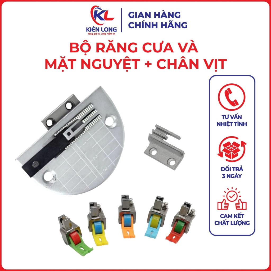 Bộ Răng Cưa + Mặt Nguyệt + Chân Vịt Chống Nhăn – Máy May 1 Kim Công Nghiệp