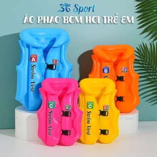 Áo Phao Bơi Trẻ Em Bơm Hơi 10-40kg Chất Liệu PVC Mềm An Toàn Có Van Khóa Nhiều Màu Đẹp