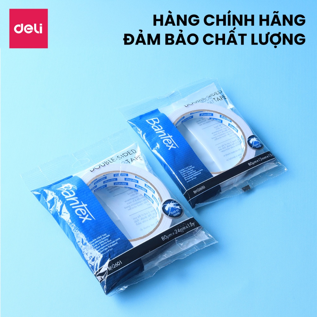 Băng Dính 2 Mặt Deli Băng Keo Đa Năng Keo Dán Siêu Dính Trang Trí Đồ Thủ Công Đáp Ứng Mọi Nhu Cầu Cho Học Sinh