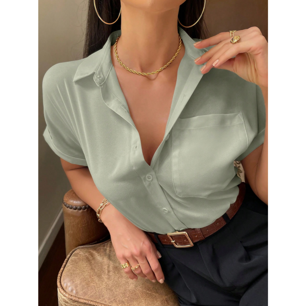 Áo Blouse Nữ Phong Cách Tối Giản Old Money, Thanh Lịch & Thời Thượng YN037