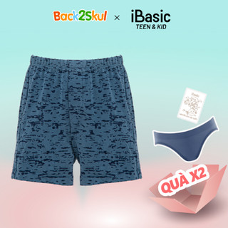 Quần đùi mặc nhà bé trai iBasic thun cotton USA kháng khuẩn in hoạ tiết HOMB008B