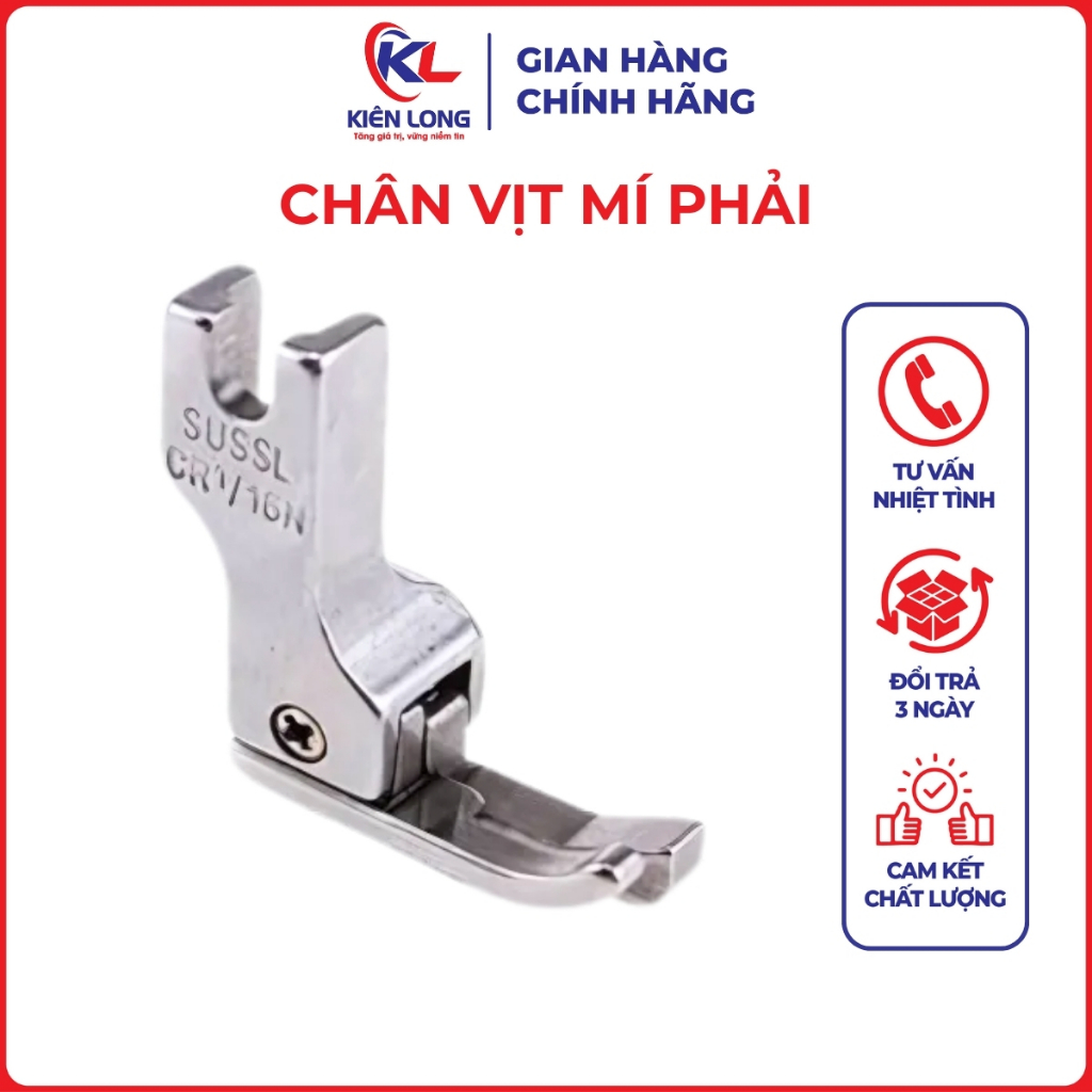 Chân Vịt Mí Phải/Mí Trái – Dùng Cho Máy May 1 Kim Công Nghiệp (Chất Liệu Sắt & Nhựa)