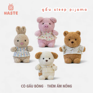 Gấu Thú Bông Bận Đồ Ngủ Sleepy Pijama Thỏ Heo Gấu Cún Puppy Chó Siêu Mềm Mịn Siêu Dễ Thương Quà Tặng Độc Đáo
