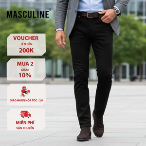 Quần jeans trung tuổi nam Masculine cao cấp, chất vải kháng khuẩn sang trọng - MJRC22.5