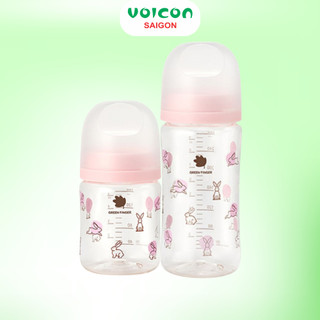 Bình sữa & Núm ti Greenfinger Bebegrow – Thiết kế Hàn Quốc | Silicon mềm mại | Họa tiết đáng yêu