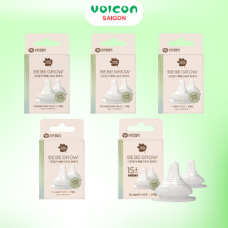 Bình sữa & Núm ti Greenfinger Bebegrow – Thiết kế Hàn Quốc | Silicon mềm mại | Họa tiết đáng yêu