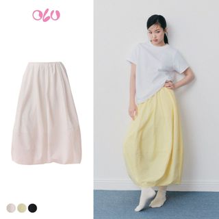 Chân váy bí OLV dáng dài phồng chất dù trẻ trung Cotton Puff Maxi Skirt nhiều màu phù hợp đi chơi