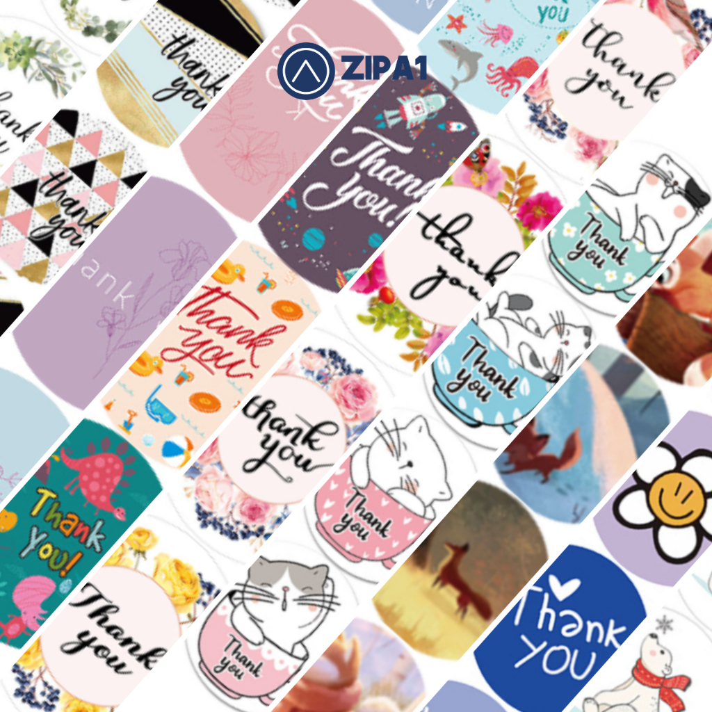 Cuộn 500 miếng dán sticker NGẪU NHIÊN - 2.5x2.5cm / miếng - Zip A1 ...